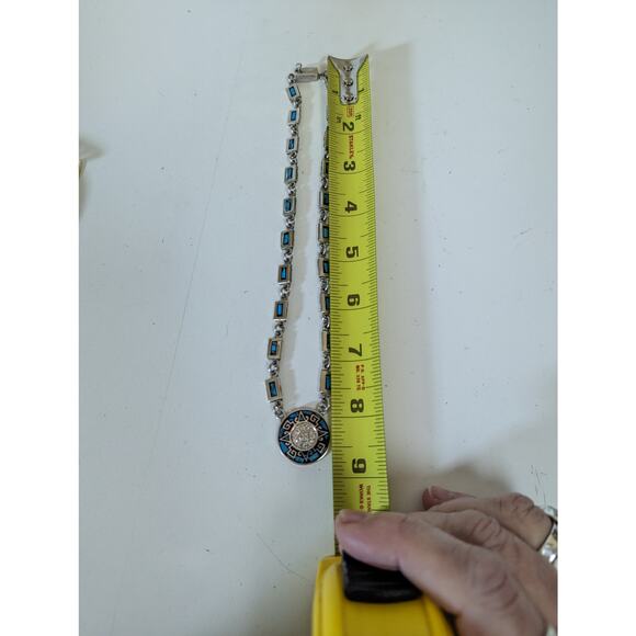 Vintage Taxco Mexico 925 Sterling Silver Necklace & Bracelet Set Sundial Design - Picture 6 of 16